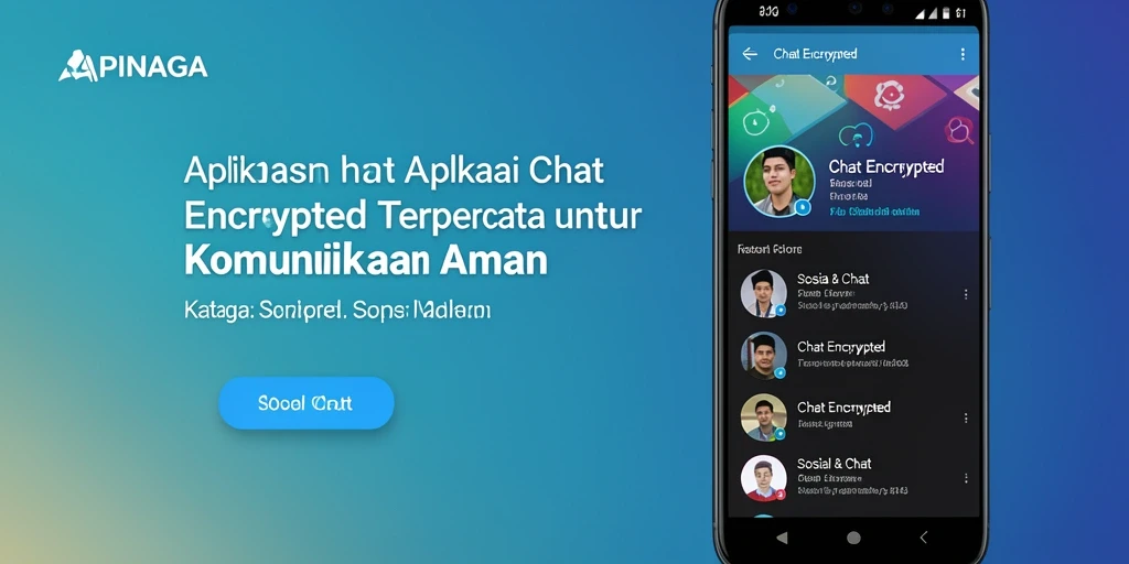 Antarmuka yang bersih dan fungsional pada aplikasi APINAGA untuk chatting aman.