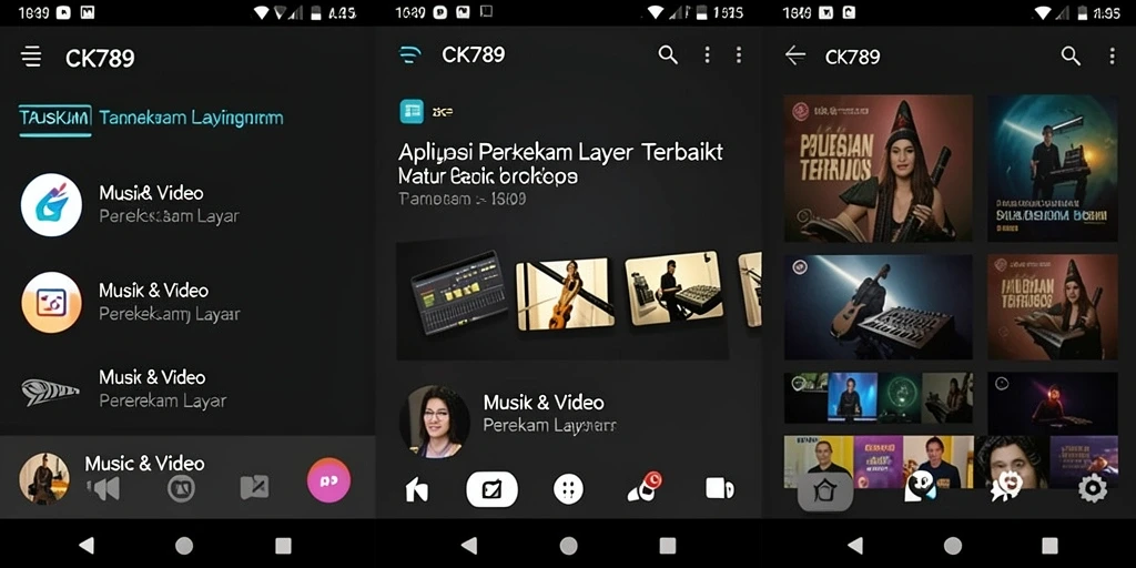Tampilan antarmuka aplikasi CK789 yang sederhana dan fungsional.