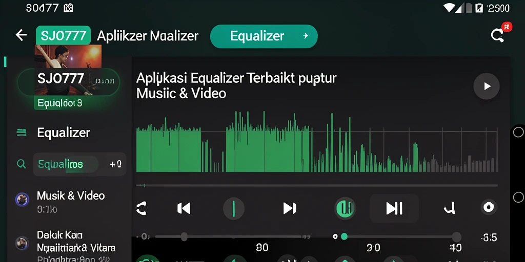 Antarmuka SJO777 dengan fitur equalizer yang intuitif.